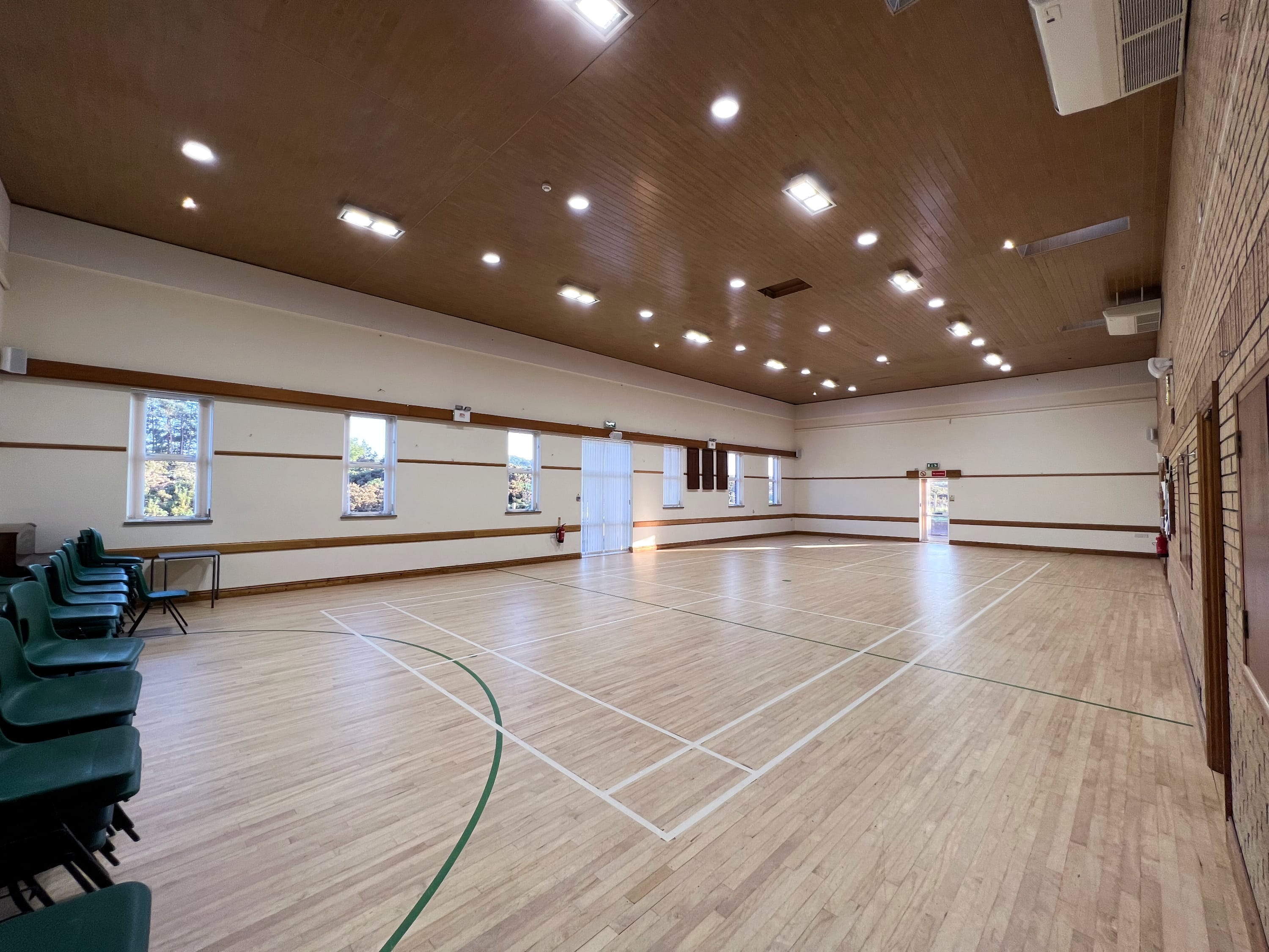 The Main Hall set up with tables